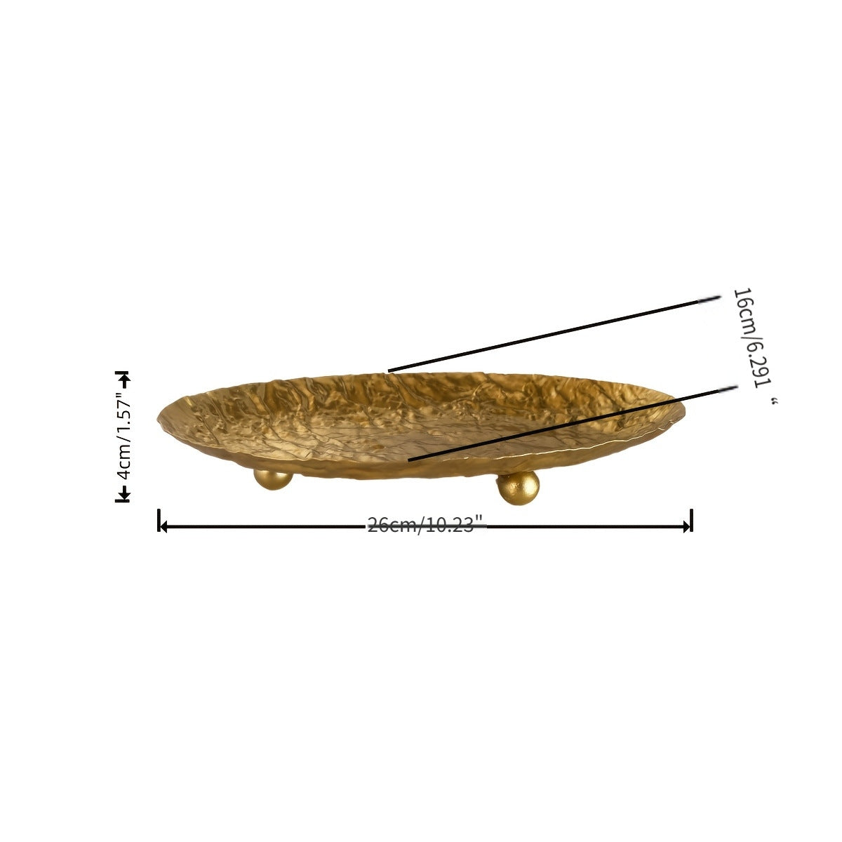 Hammered Oval Copper Tray