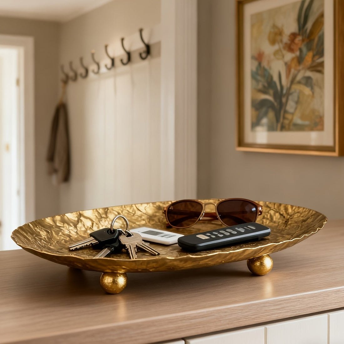 Hammered Oval Copper Tray