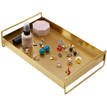 Rectangular Iron Tray with Wire Handles