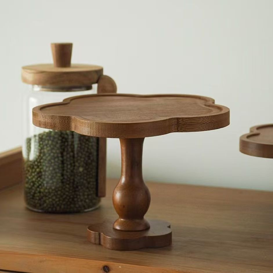 Wooden Flower Shaped Cake Stand
