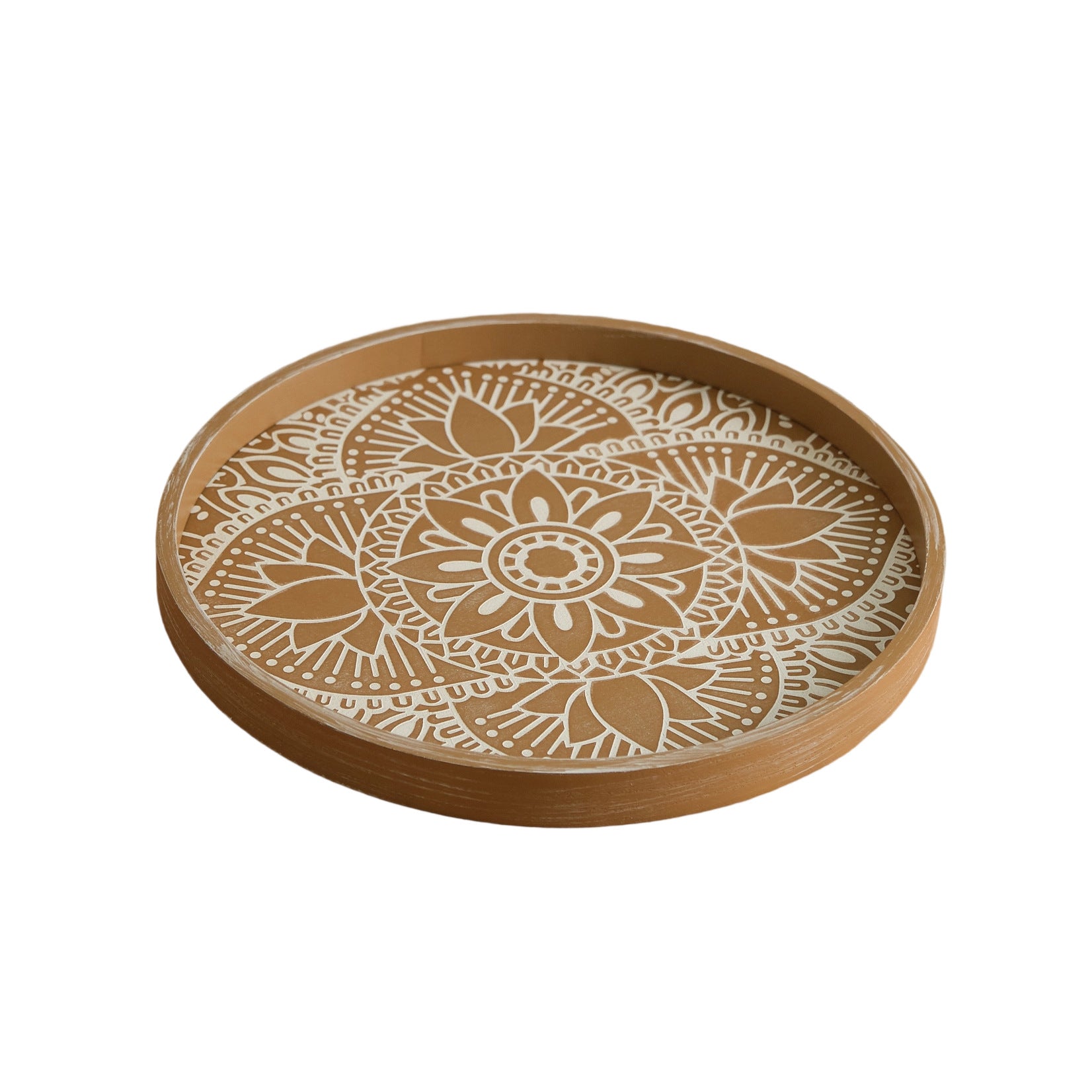 Round Wooden Mandala Decorative Tray