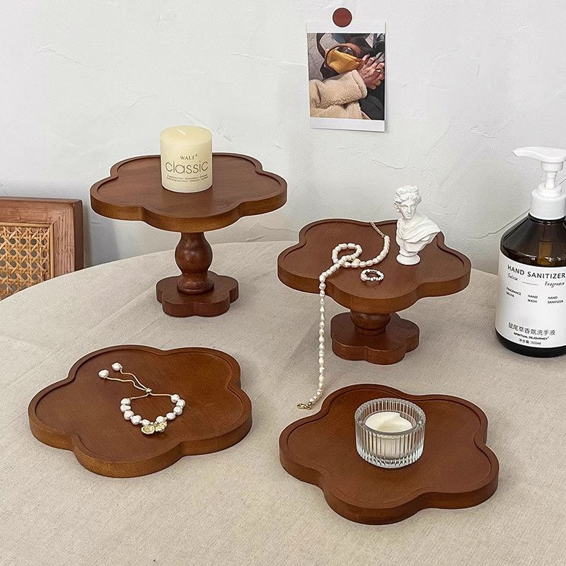 Wooden Flower Shaped Cake Stand