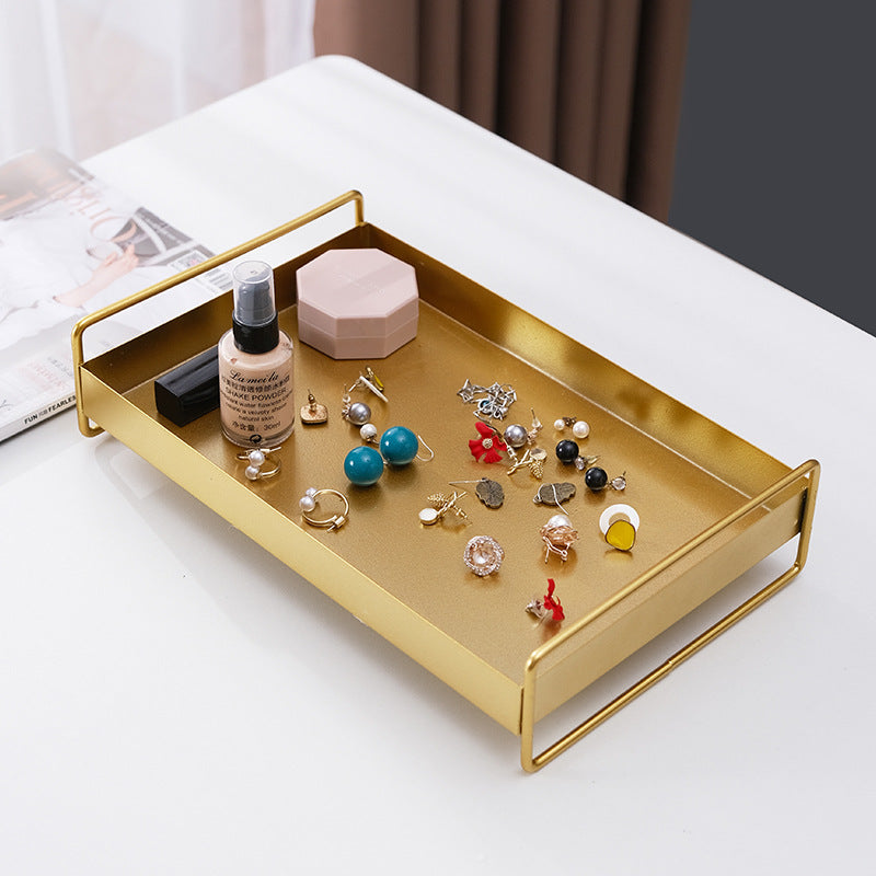 Rectangular Iron Tray with Wire Handles