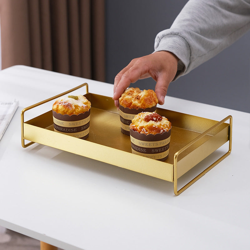 Rectangular Iron Tray with Wire Handles