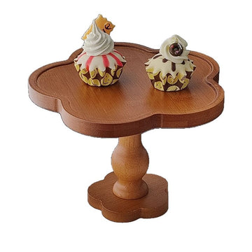Wooden Flower Shaped Cake Stand