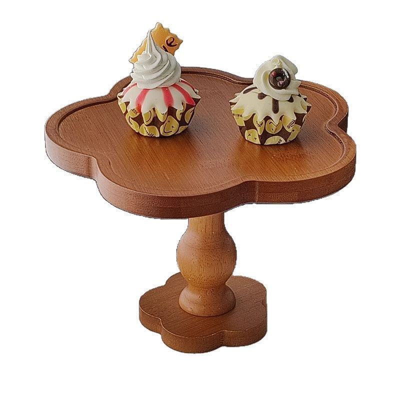 Wooden Flower Shaped Cake Stand
