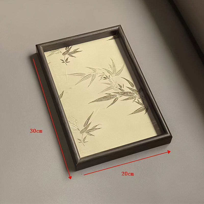 Plastic Tray with Bamboo Leaf Fabric Inner