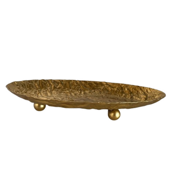 Hammered Oval Copper Tray